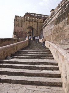 Steps leading into the Amber Fort, Jaipur.